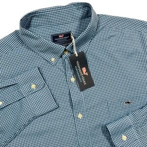 Vineyard Vines Button Down Mens 2XL Gingham Performance Classic Tucker Shirt